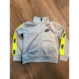 Nike Toddler Track Jacket 2T Gray Neon Yellow Full Zip Swoosh